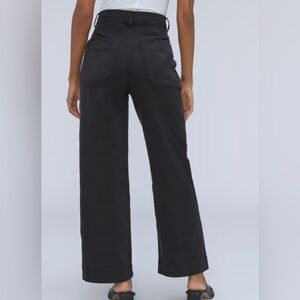 Everlane wide leg cropped black pants women regular